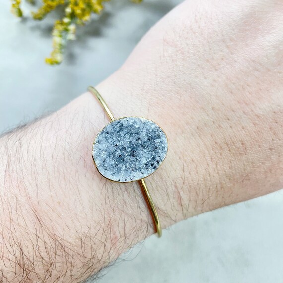 Gold Druzy Cuff Bracelet (EPJ-BC20BAA12-10)