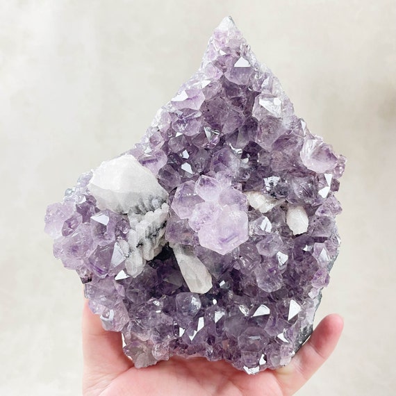 Amethyst Cluster with Calcite Inclusion (EPJ-HDSA22-9)