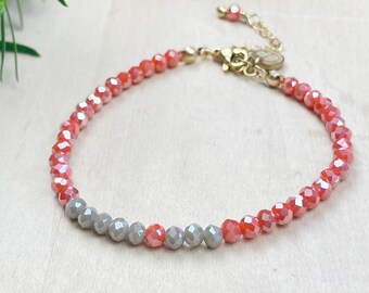 Autumn Mia// Pumpkin Crystal Beaded Delicate Bracelet (EPJ-BSBA11-PM)
