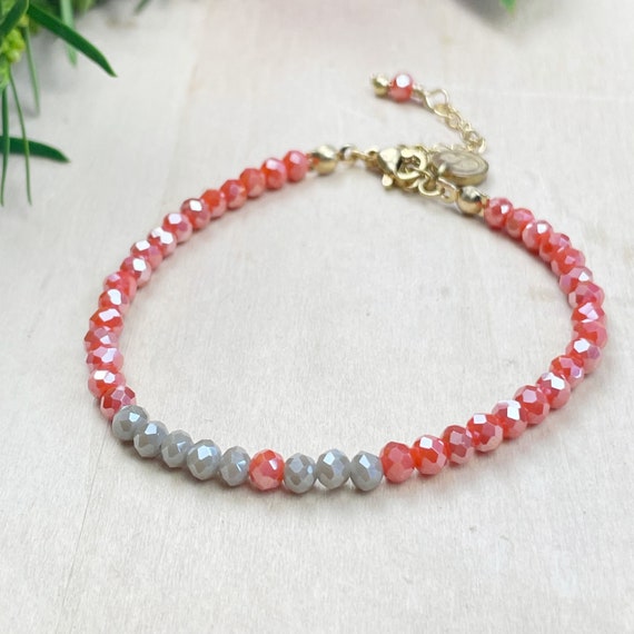 Autumn Mia// Pumpkin Crystal Beaded Delicate Bracelet (EPJ-BSBA11-PM)