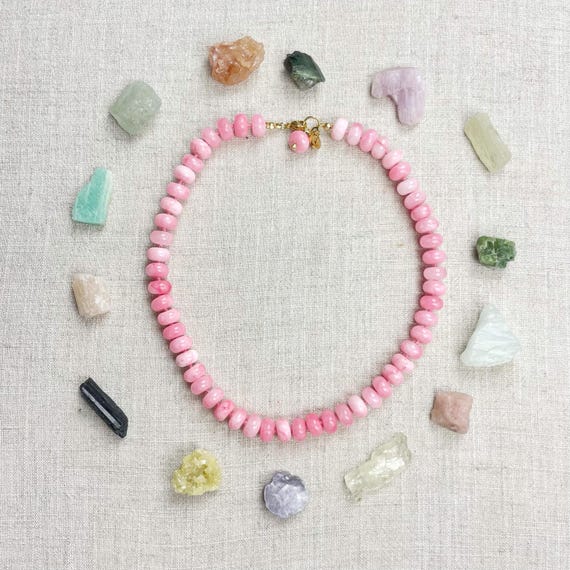 Pink Jade 10mm Hand Knotted Beaded Necklace (EPJ-NSBA27-PK)
