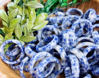 Sodalite 6mm-8mm Band Ring-FRAGILE- Please Read Description  (EPJ-RC20CCD28)