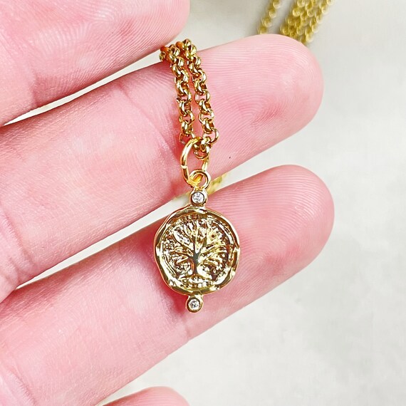 Gold Tree of Life Charm Necklace (EPJ-NC16)