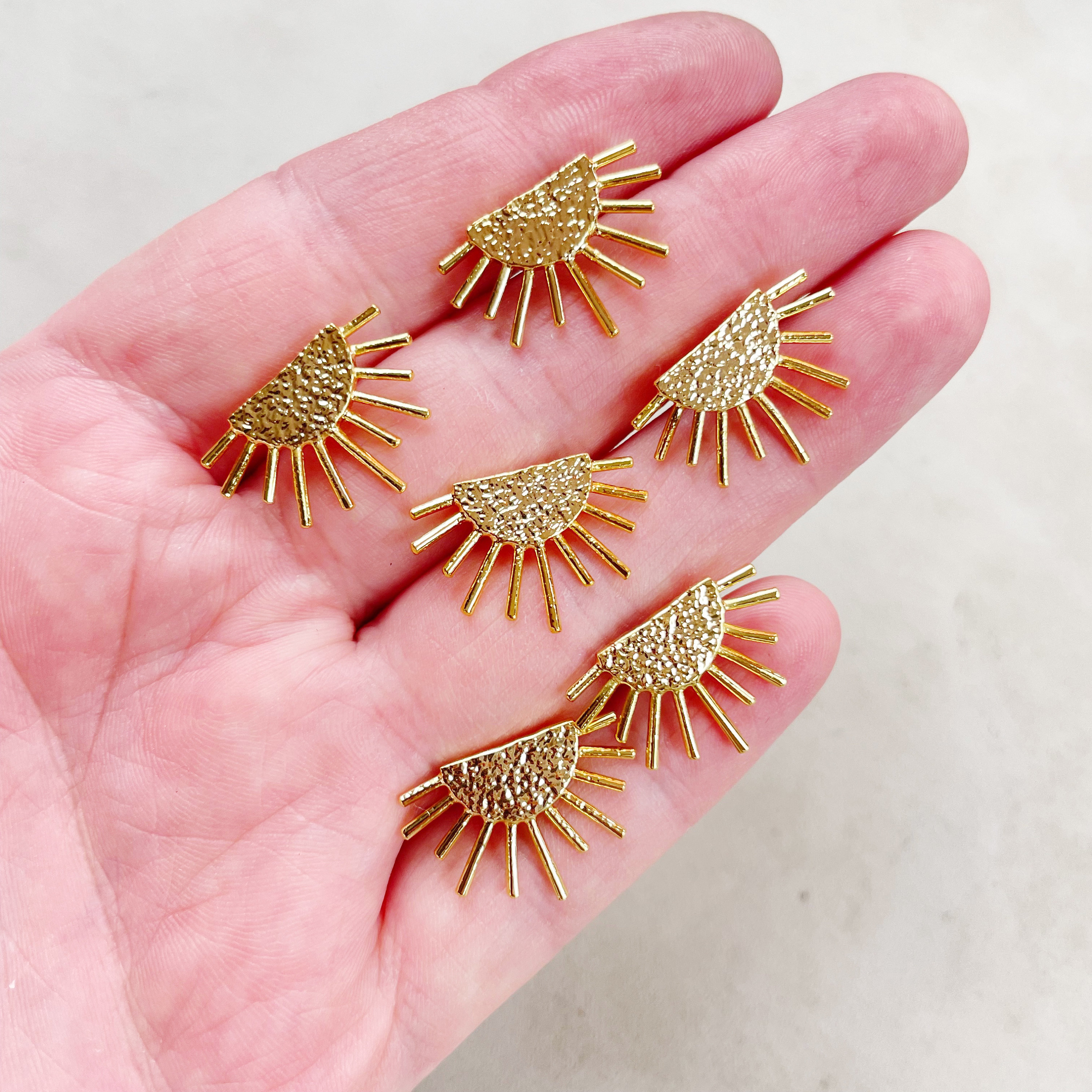 Gold Half Sun Stud Earrings Gold Sunshine Star Stud Earrings Delicate Celestial Studs EPJ EB20AAB10