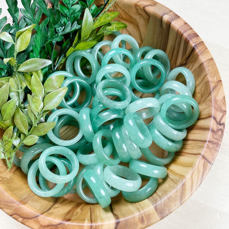 Green Aventurine 6mm Band Ring FRAGILE Please Read image 6