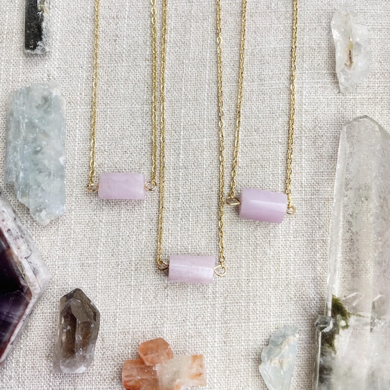 Kunzite Bead Delicate Necklace (EPJ-NAAE61-KZ)