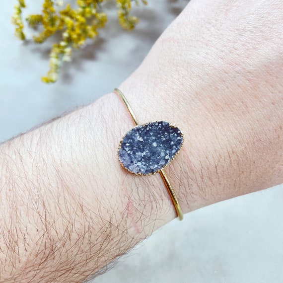 Gold Druzy Cuff Bracelet (EPJ-BC20BAA12-2)