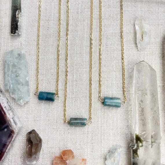 Apatite Bead Delicate Necklace (EPJ-NAAE61-AP)