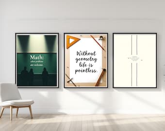 Funny Math Posters for Teachers: Inspirational Classroom Prints (Set of 3) (Digital Download)