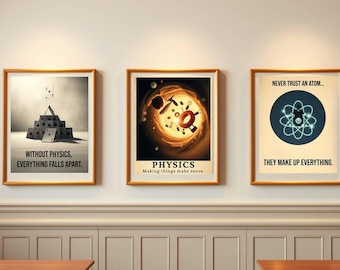 Funny Physics Posters: STEM Classroom Decor (Set of 3) (Digital Download)