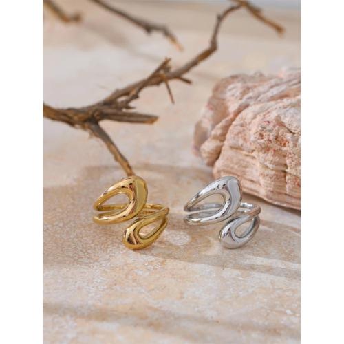 Adjustable Ring, Unique Minimalist Ring, Fashion Open Ring Adjustable Stainless Steel Ring for Women Chic Jewelry Gift, Gift for Her