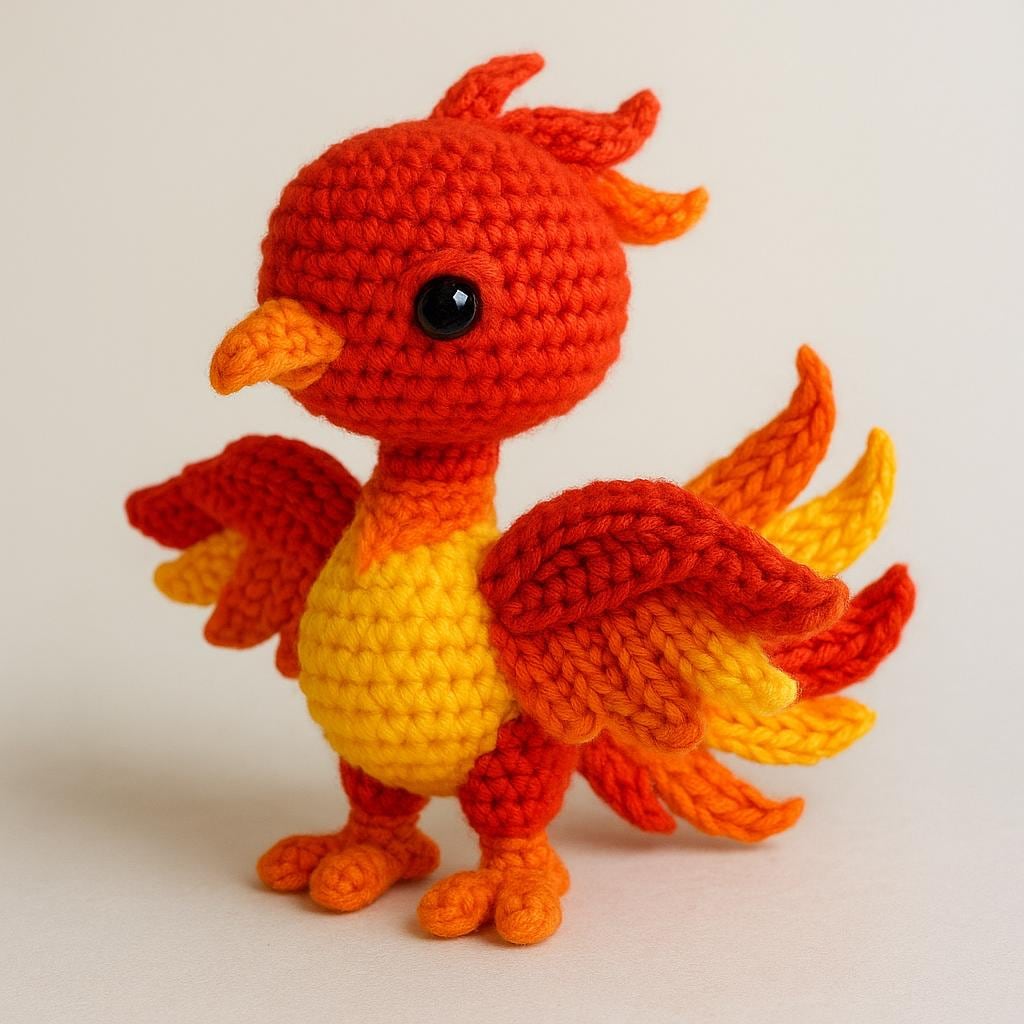 Phoenix Amigurumi Crochet Pattern PDF – Fire Bird Mythical Plush – Easy CrochetTutorial – DIY Pattern Download - Written Us Terms Pattern