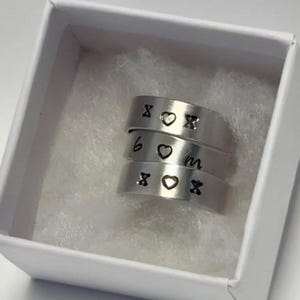 Custom Hand Stamped Initial Rings - Custom Gift for Her, Couples Rings, Friendship Rings, Minimalist Jewelry