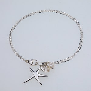 Personalized starfish bracelet,initial bracelet,custom font monogram,bridesmaid gift,beach ocean themed wedding,best friend,custom note card image 3