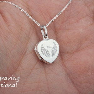 Tiny baby sterling silver heart locket with photos,small engraved heart locket,kid birthday locket,