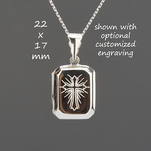 Medallón de foto rectangular de plata esterlina, medallón de caja con grabado personalizado, medallón conmemorativo grabado, regalo de novia de San Valentín, medallón de regalo para el día del padre