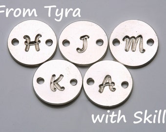 For tyrahandmadejewelry Jewelry buyer ONLY,Add a sterling silver initialed disc charm,monogrammed,personalized,custom initial