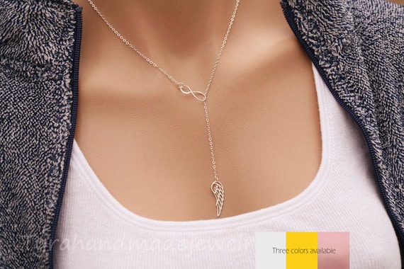 Infinity angel necklace discount