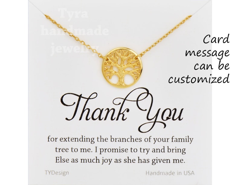 Family Tree Necklace,tree of life,Mother/'s day gift,Mother of the groom gift,mother in law gift,gift from bride to mom,custom message card