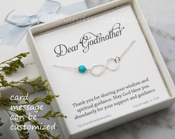 Sisterhood infinity bracelet,godmother gift,custom birthstone,Mother of groom gift,best friend gift,Custom birthstone,custom thank you card