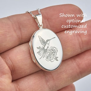 Personalized sterling silver oval locket with photo,quarter size,custom engraving,locket,family loss locket,Memorial locket,wedding locket