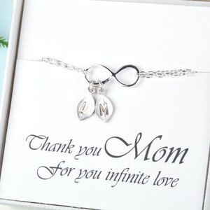 Mother&#39;s day gift,Custom monogram infinity charm bracelet,Mother of groom,Gift for mom,mother in law,grandma,nana,Kid,Mother bracelet