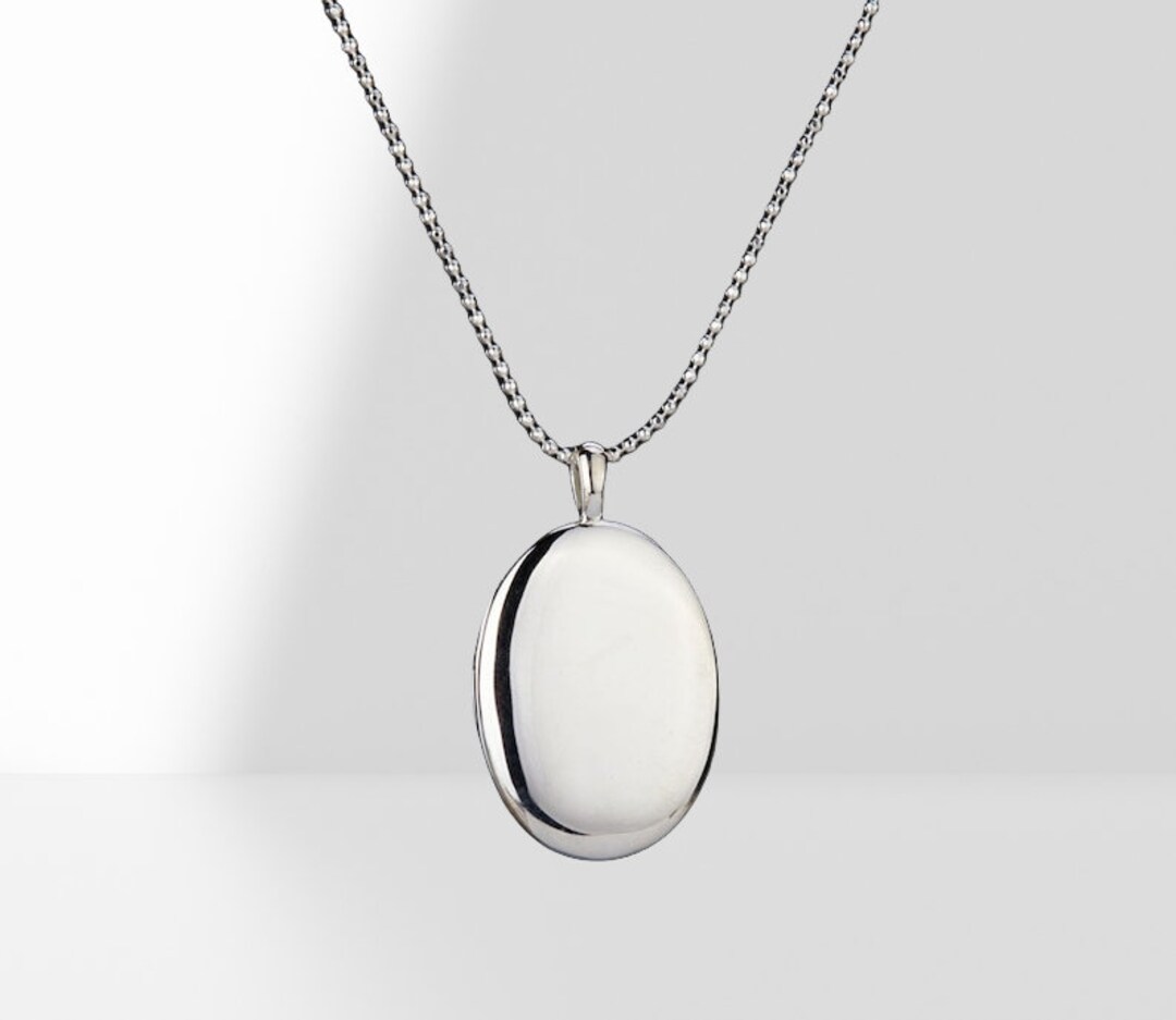 Engraved Sterling Silver Oval Photo Locket With Photo,memorial Locket ...