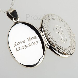 Engraved Sterling Silver Locket,date Locket,custom Quote Locket,long ...