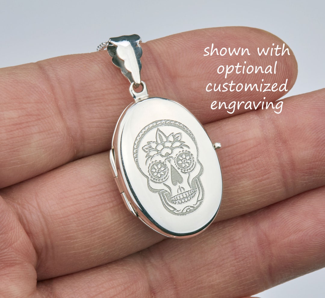 Engraved Sterling Silver Oval Photo Locket,quarter Size Photo Locket ...