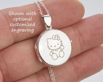 Sterling silver round locket with photo,custom engraved memorial locket,family remembrance locket,wedding locket,mother's day locket gift
