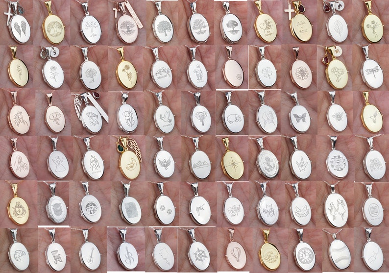 Sterling Silver Locket NecklacePersonalizedinitial image 4