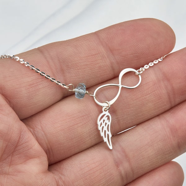 Infinity angel wing bracelet with custom birthstone,memory angel wing bracelet,best friend,custom charm,Starfish,clover,shamrock,anchor