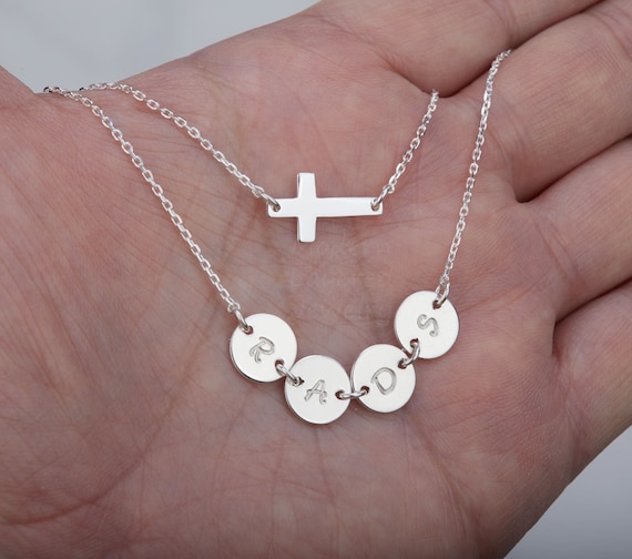 Double Layer Sideways Cross Initial 
