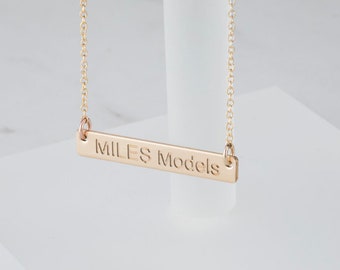 Custom engraved bar necklace,engraved name date place GPS bar necklace,quote necklace,coordinates bar,double side engrave,roman numeral bar