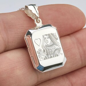 Sterling Silver Rectangle Photo Locket,custom Engrave Box Locket ...