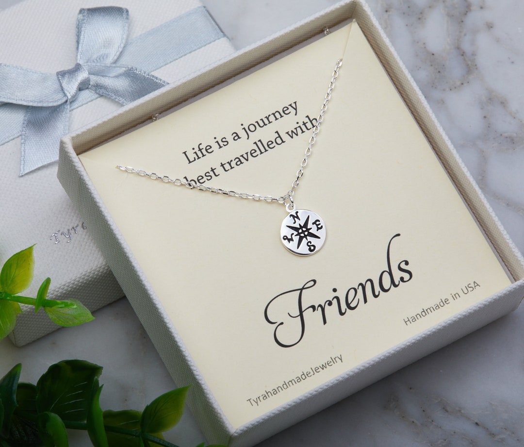 Compass Necklace,personalize Message Card,best Friend Gift,graduation ...