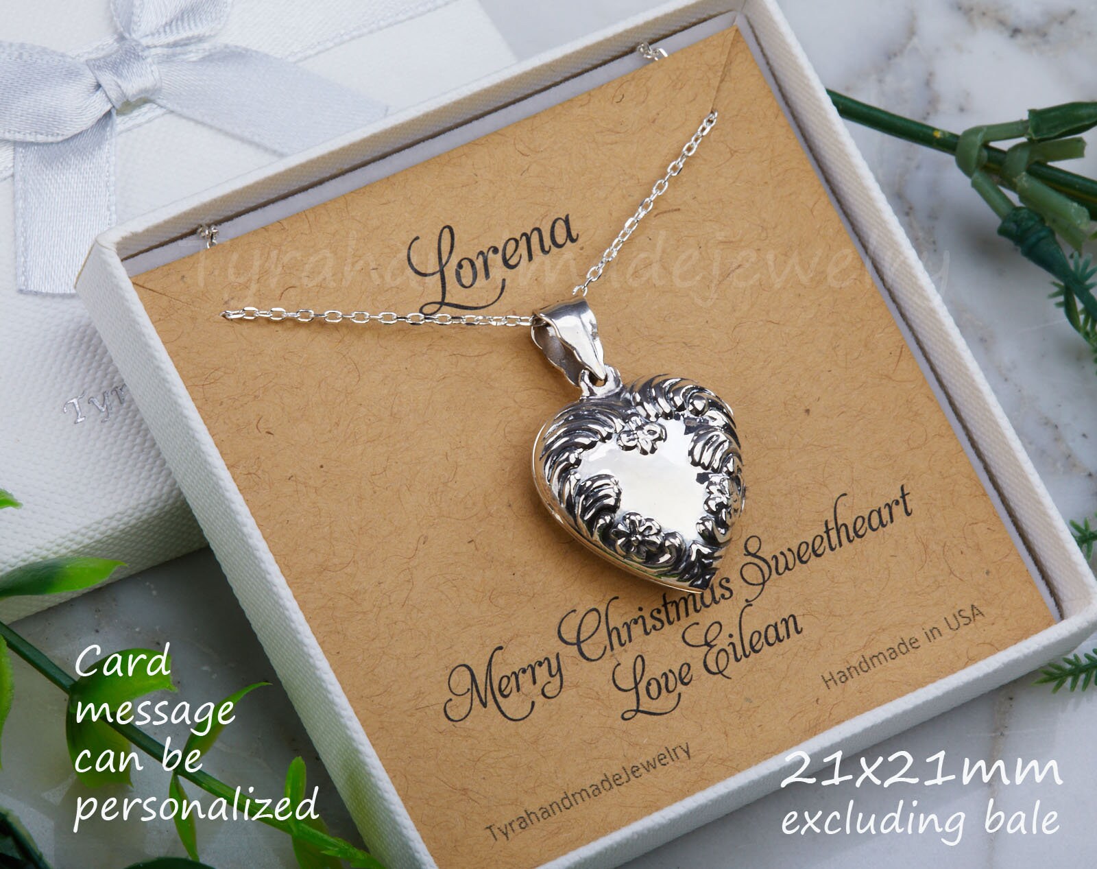 Sweetheart Love Necklace - Custom Heart Gold Necklace