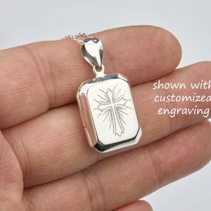 Sterling Silver Rectangle Photo Locket,custom Engrave Box Locket ...