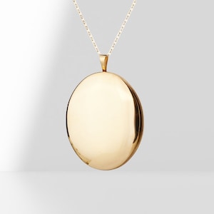 Zeer groot 14K gold filled ovaal medaillon met foto's, herdenkingsmedaillon, Moederdagcadeau, aangepaste gravure, herinneringsmedaillon, medaillon voor rouwverwerking