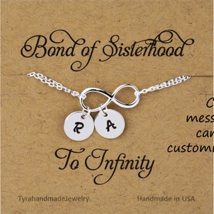 Infinity initial bracelet,couple monograms,custom font,hand stamped,best friend gift,personalized sisterhood gift,bridesmaid gift,graduation