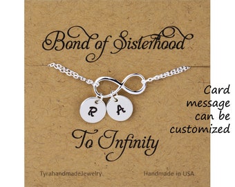 Infinity initial bracelet,couple monograms,custom font,hand stamped,best friend gift,personalized sisterhood gift,bridesmaid gift,graduation