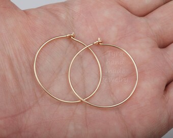 Gold filled large hoop earring,large circle earring,non tarnish gold earring,everyday earring,minimalist geometric earring