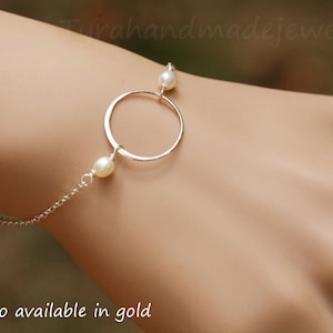 Karma cercle bracelet, bracelet brésilien, bracelet de perles, amour éternité cercle bracelet, cadeau petite amie, cadeau de demoiselle d’honneur, carte de bijoux sur mesure