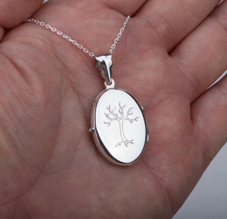 Sterling Silver Locket NecklacePersonalizedinitial image 8