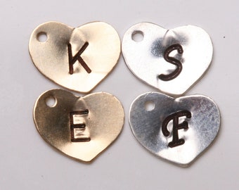 For tyrahandmadejewelry Jewelry buyer ONLY,Add Sterling Silver heart initial letter charm, monogram charm, personalized