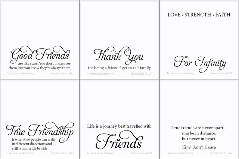 Greeting card,Custom Jewelry Card insert,custom note card,custom message card,friendship,family image 5