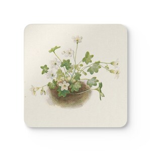 Vintage Floral Corkwood Coaster Set, Rustic Kitchen Decor, Eco-Friendly Drink Coasters, Perfect for Housewarming Gifts, Botanical Home