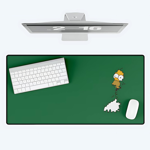 Homer Simpson Desk Mat Bush Meme Mouse Pad | Large Gaming Desk Pad Funny Office Mat Simpsons Gift for Fans Dad Him Father’s Day Gamer Setup