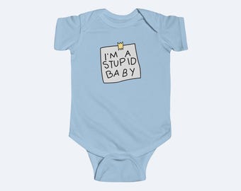 Stupid Baby Onesie Simpsons Inspired Bodysuit Funny Infant Baby Bodysuit Cartoon Meme Baby Shower Gift Newborn Outfit Cute Infant Wear