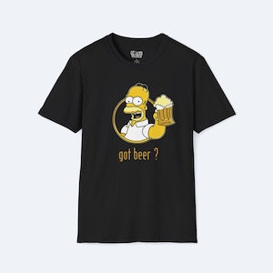 Homer Got Duff T-Shirt - Simpsons Duff Beer Parodie T-Shirt - Lustiges Cartoon Popkultur Shirt - Retro TV Humor Unisex Streetwear Geschenkidee